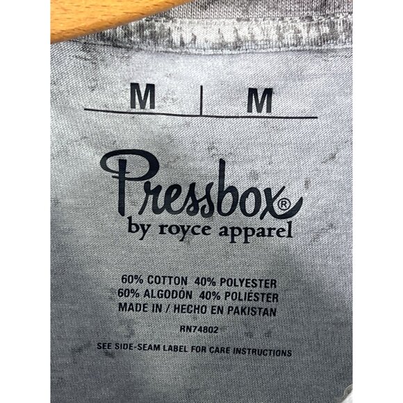 Pressbox University Of Missouri Mizzou Medium Washed Gray Logo T-Shirt 60% Cotto - Picture 4 of 5